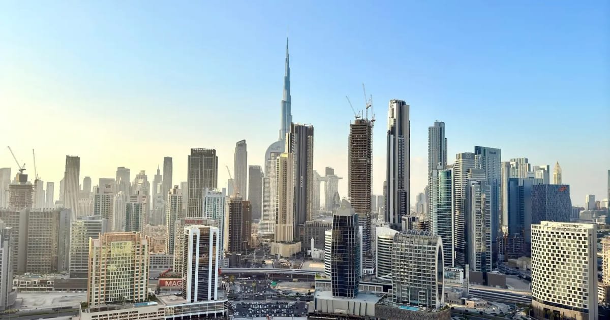Dubai skyline with the Burj Khalifa on the Home First Real Estate website