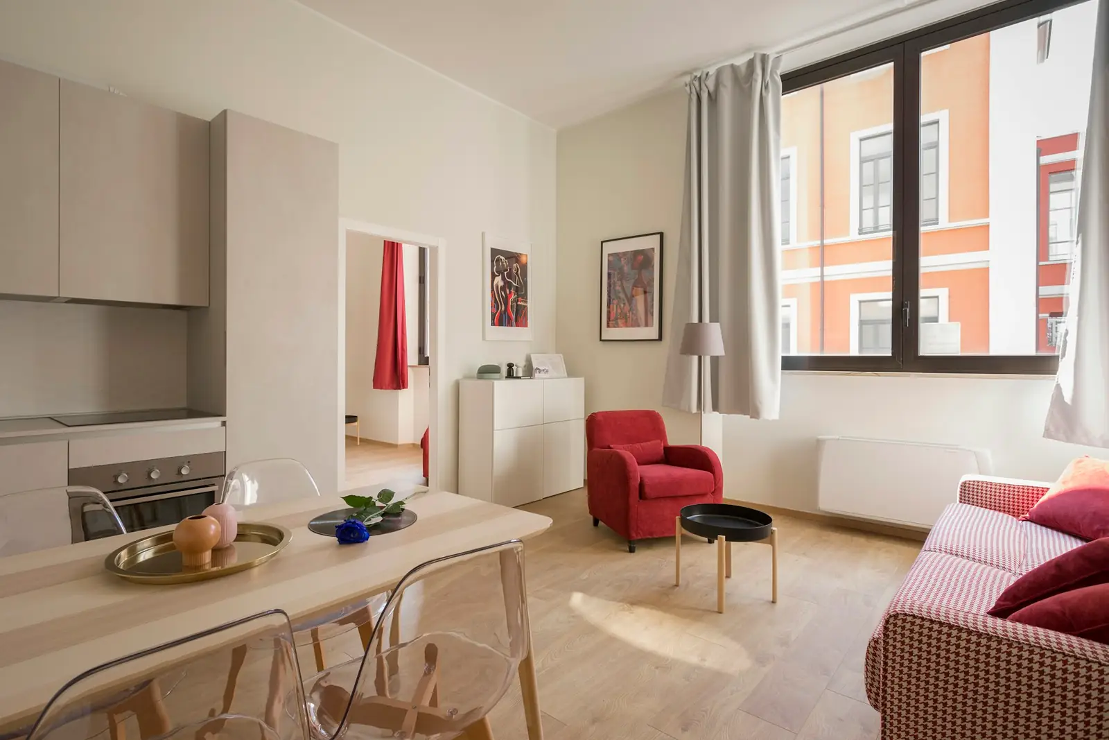 Bright apartment interior featured on the Home First Real Estate website